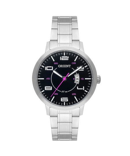 relógio feminino orient fbss1160p2sx analógico-calendário prateado UNICO