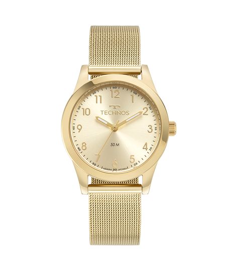 relógio feminino technos 2035mus1x analógico dourado UNICO