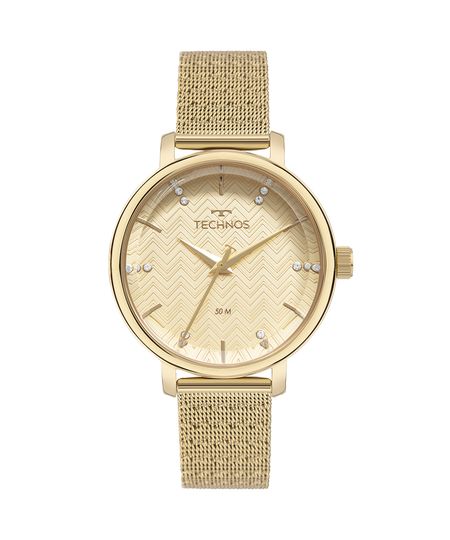 relógio feminino technos 2036mtc1d analógico dourado UNICO