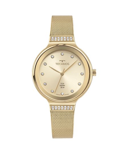 relógio feminino technos gl32bd1d analógico dourado UNICO