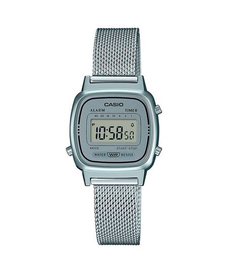 relógio feminino casio la670wem-7df digital prateado UNICO