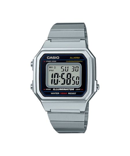 relógio masculino casio b650wd-1adf digital prateado UNICO