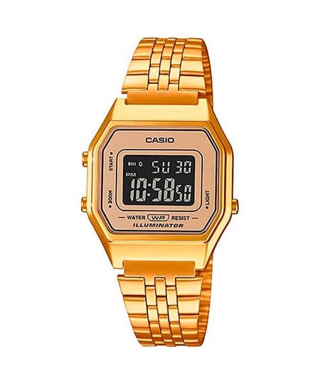 relógio feminino casio la680wga-9bdf digital dourado UNICO