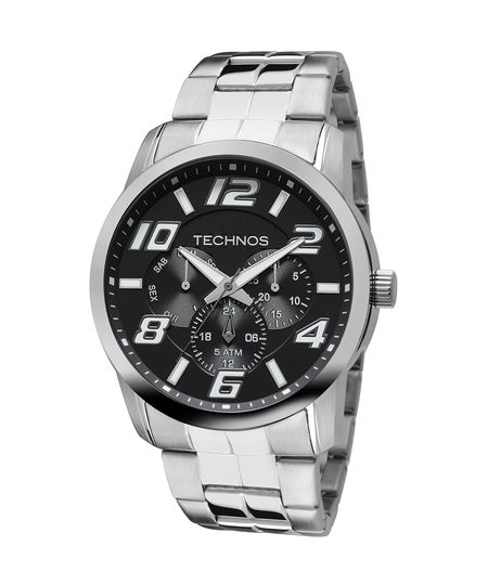 relógio masculino technos 6p29afts1p multifunção prateado UNICO relógio masculino technos 6p29afts1p multifunção prateado UNICO