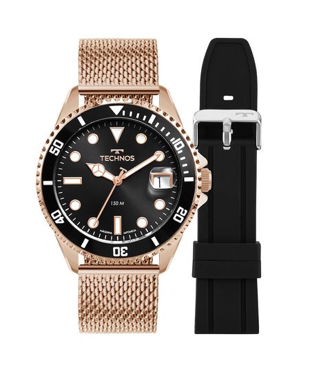 relógio masculino technos 2415ect2p analógico-calendário dourado UNICO relógio masculino technos 2415ect2p analógico-calendário dourado UNICO