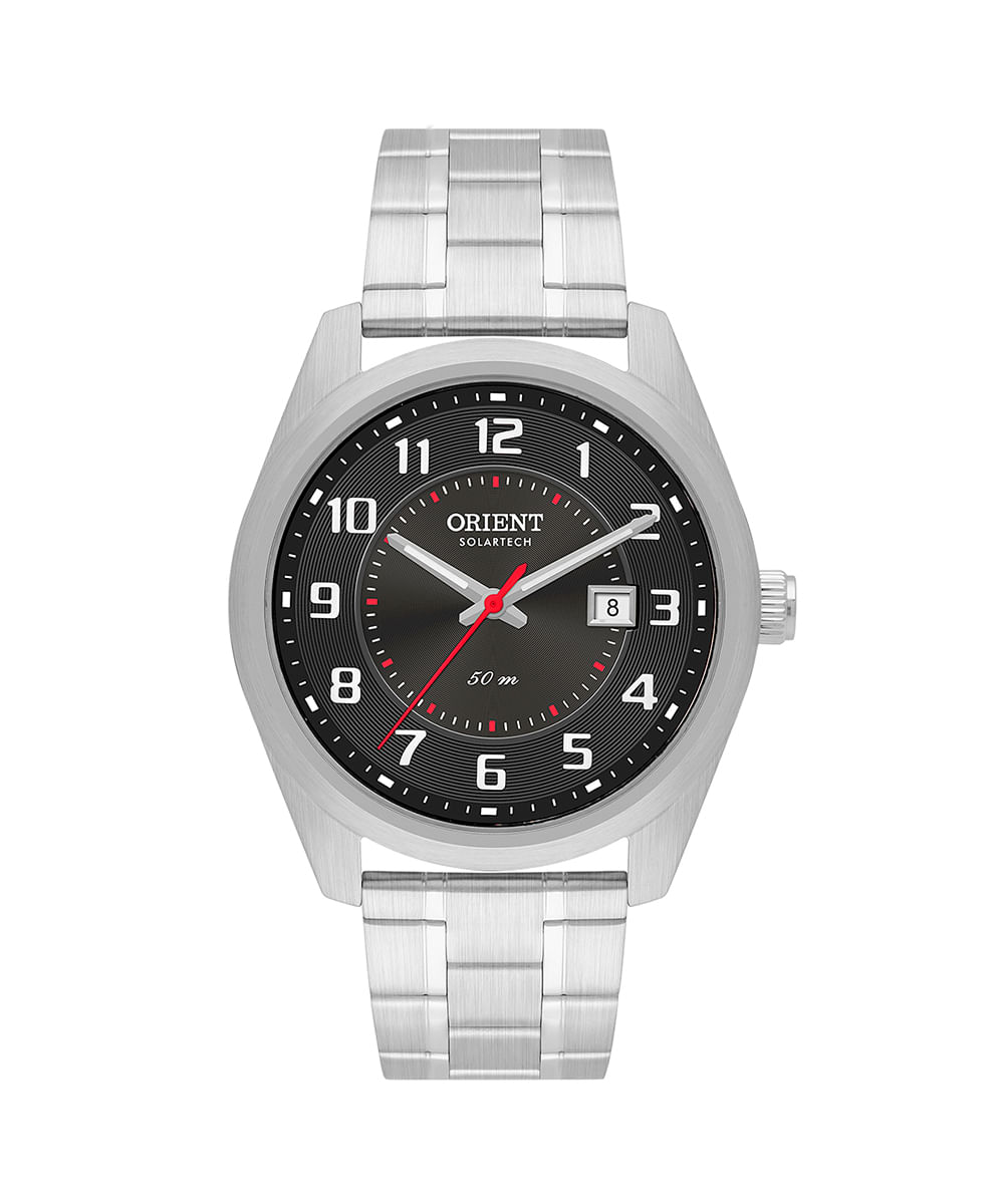 relógio masculino orient mbss1496g2sx analógico calendário prateado