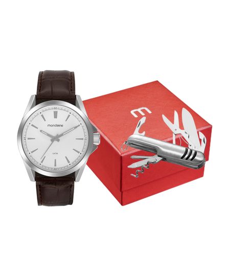 kit relógio masculino mondaine 99738g0mvnh1kf analógico prateado UNICO kit relógio masculino mondaine 99738g0mvnh1kf analógico prateado UNICO