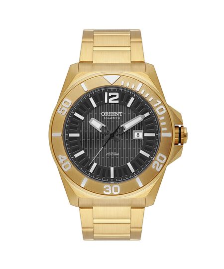 relógio masculino orient mgss1292g2kx analógico-calendário dourado UNICO
