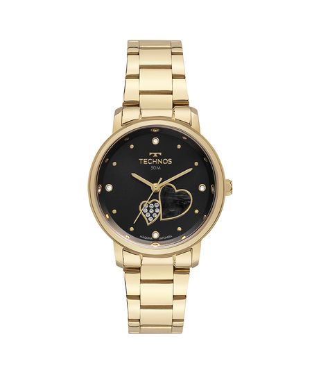 relógio feminino technos 2036nas1p analógico dourado UNICO