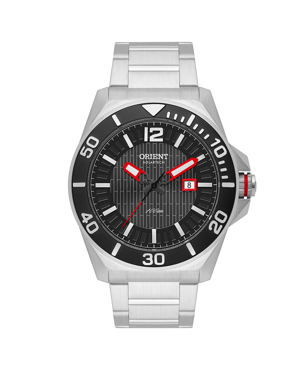 relógio masculino orient mbss1500g2sx analógico calendário prateado
