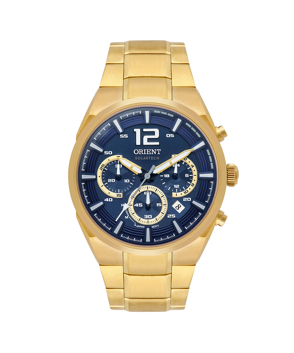 relógio masculino orient mgssc055d2kx cronógrafo dourado