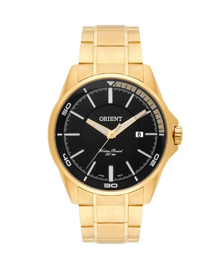 relógio masculino orient mgss1130p1kx analógico-calendário dourado UNICO