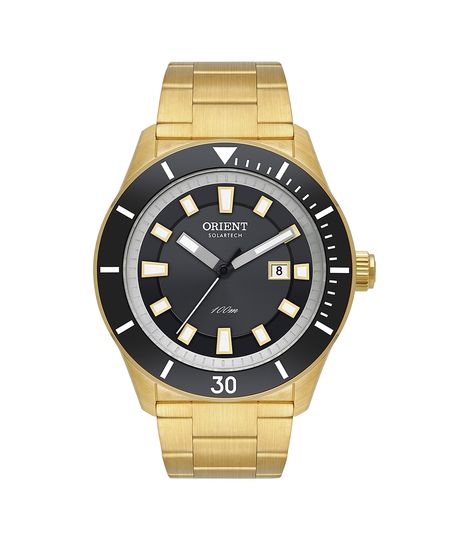relógio masculino orient mgss1291g1kx analógico-calendário dourado UNICO