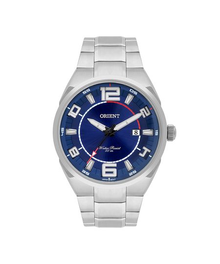 relógio masculino orient mbss1462d2sx analógico-calendário prateado UNICO
