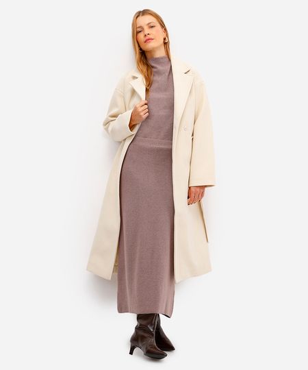 saia longa feminina de tricot canelada cinza M saia longa feminina de tricot canelada cinza M