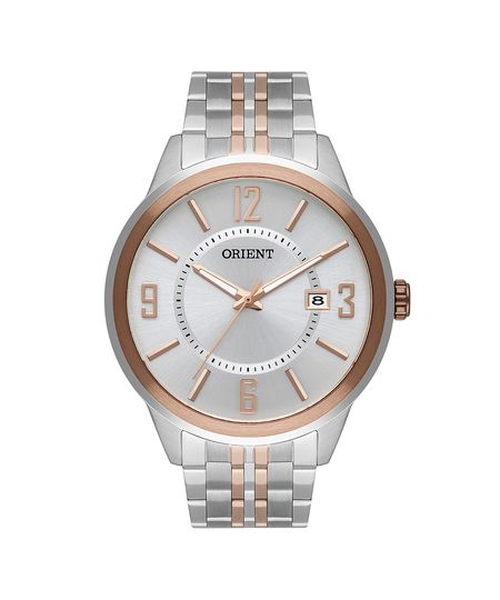 relógio masculino orient mtss1104s2sr analógico calendário prateado UNICO