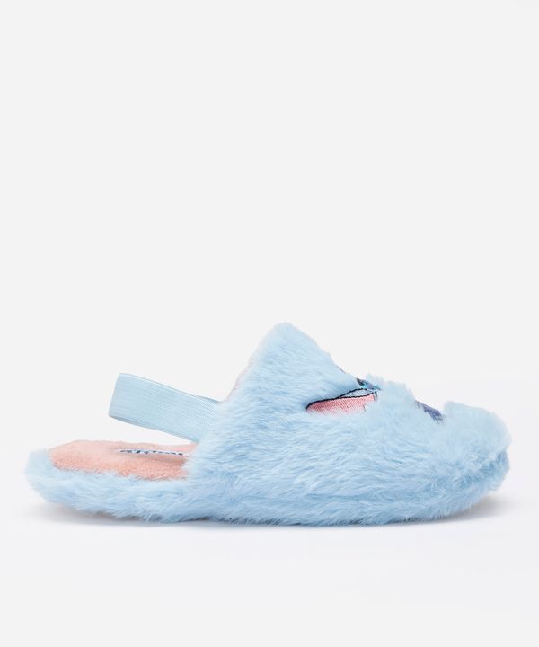 pantufa infantil stitch com antiderrapante azul 31-32