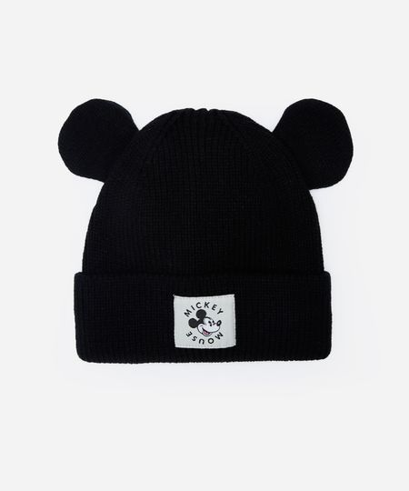 gorro infantil texturizado mickey preto UNICO