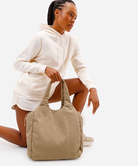 bolsa tote feminina esportiva ace texturizada bege UNICO bolsa tote feminina esportiva ace texturizada bege UNICO