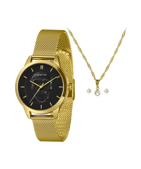 kit relógio feminino lince lrg4809l36ka8rp1kx analógico dourado UNICO kit relógio feminino lince lrg4809l36ka8rp1kx analógico dourado UNICO