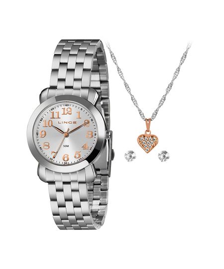 relógio feminino lince lrm4778l36kbpis2sx analógico prateado UNICO