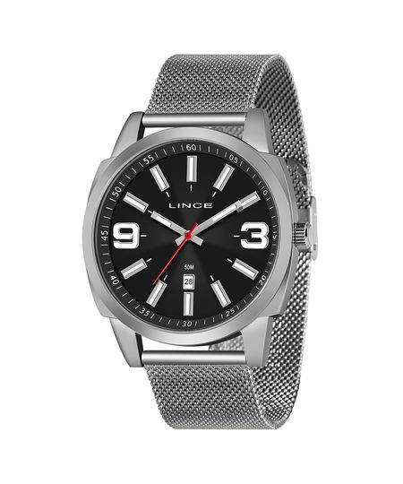 relógio masculino lince mrm4683lp2sx analógico calendário prateado UNICO
