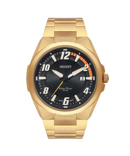 relógio masculino orient mgss1239p2kx analógico calendário dourado UNICO