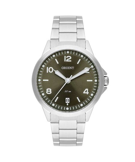 relógio feminino orient fbss1159e2sx analógico calendário prateado UNICO
