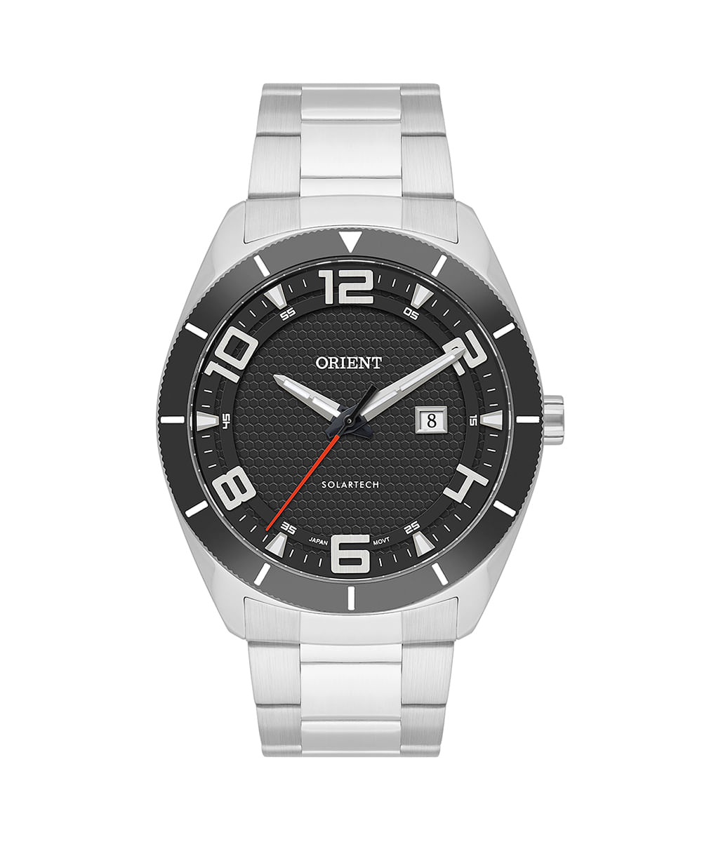 relógio masculino orient mbss1488p2sx analógico calendário prateado