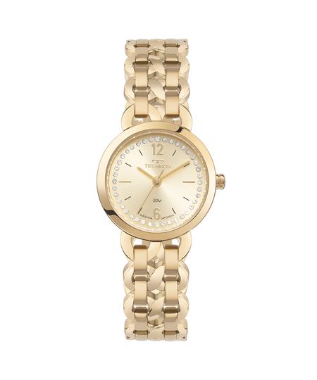 relógio feminino technos 2035mzn1d analógico dourado UNICO