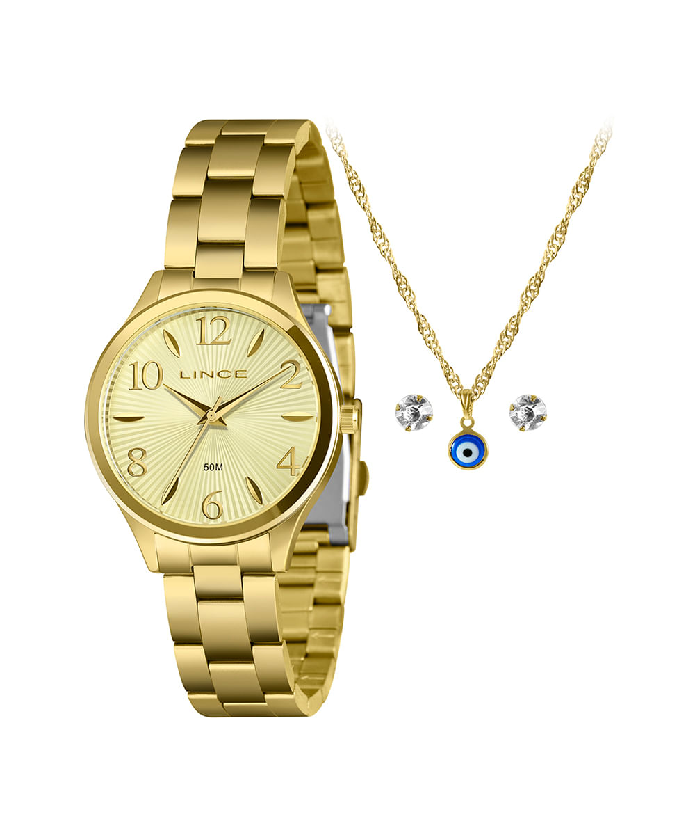 relógio feminino lince lrg4813l36ka69c2kx analógico dourado