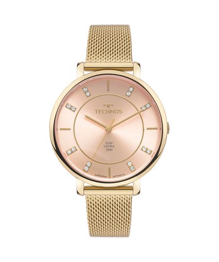 relógio feminino technos gl32ar1t analógico dourado UNICO relógio feminino technos gl32ar1t analógico dourado UNICO