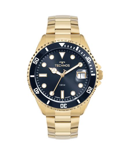 relógio masculino technos 2415dw1a analógico-calendário dourado UNICO relógio masculino technos 2415dw1a analógico-calendário dourado UNICO