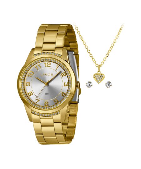 kit relógio feminino lince lrgj159l40ka0xs2kx analógico dourado UNICO kit relógio feminino lince lrgj159l40ka0xs2kx analógico dourado UNICO