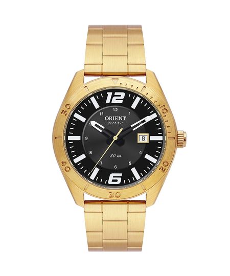 relógio masculino orient mgss1289g2kx analógico-calendário dourado UNICO