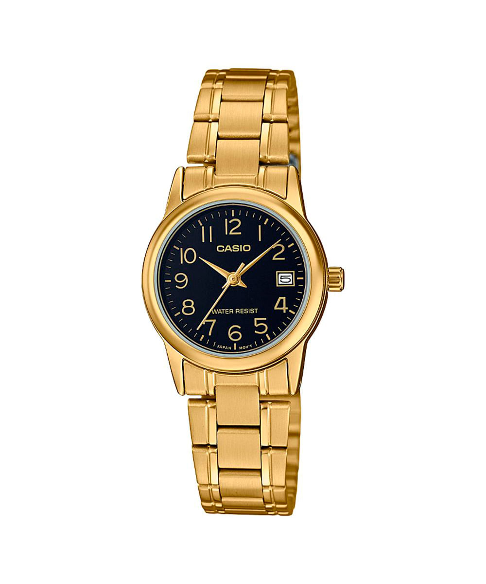 relógio masculino casio ltp-v002g-1budf analógico dourado