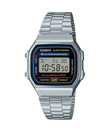 relógio masculino casio a168wa-1wdf digital prateado UNICO