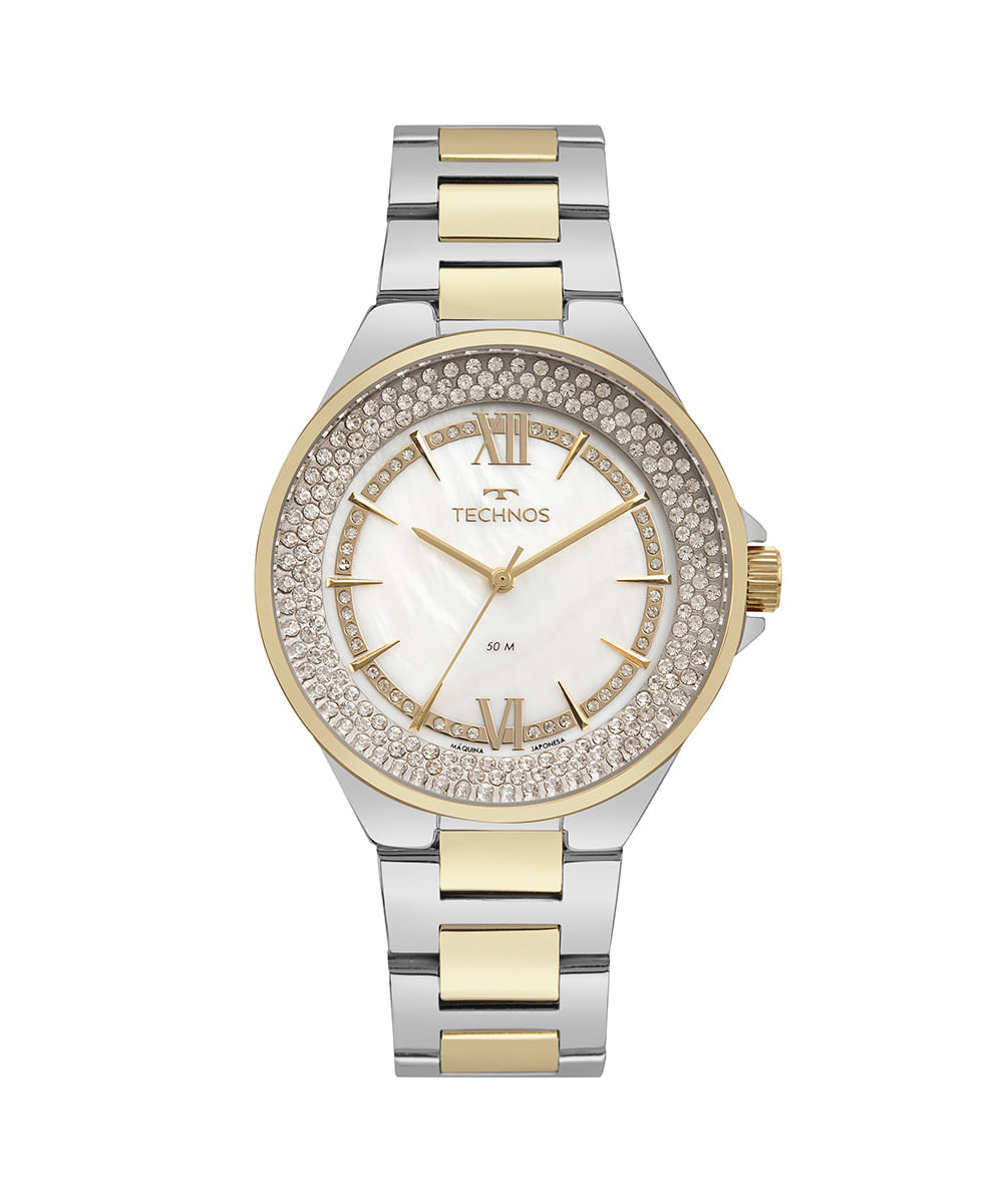 relógio feminino technos 2036msl1k analógico prateado