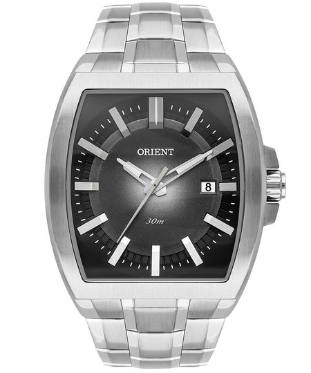 relógio masculino orient gbss1055g1sx analógico calendário prateado UNICO