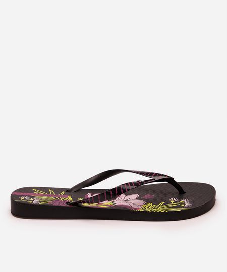 chinelo ipanema slim floral - preto 37-38