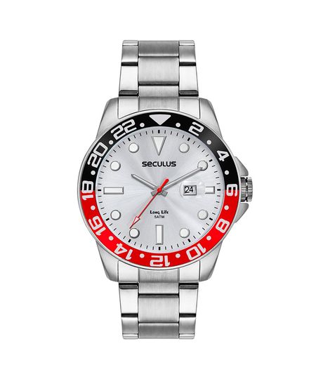 relógio masculino seculus 44210g0svna2k analógico calendário prateado UNICO