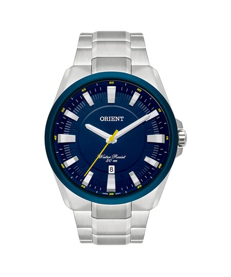 relógio masculino orient mbss1356d1sx analógico calendário prateado UNICO