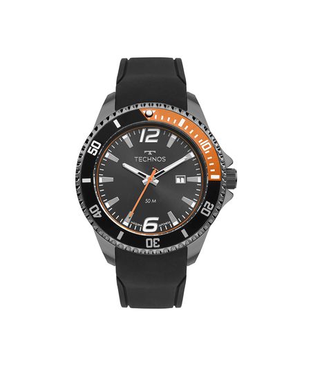 relógio masculino technos 2115txc2f analógico-calendário preto UNICO