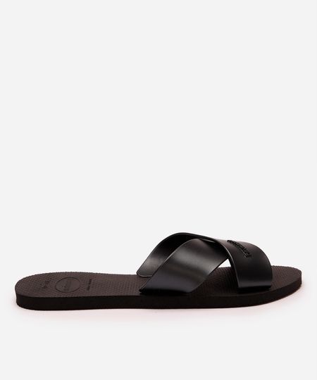 havaiana feminina aqua metálica preta 35-36