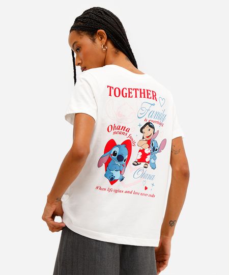 camiseta feminina de algodão stitch off white PP camiseta feminina de algodão stitch off white PP