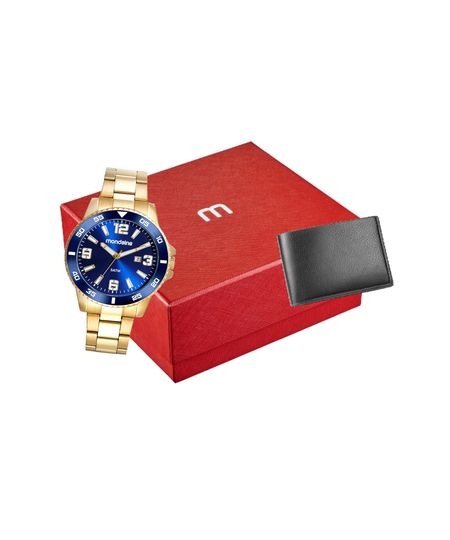 kit relógio masculino mondaine 83509gpmvde2k analógico dourado UNICO kit relógio masculino mondaine 83509gpmvde2k analógico dourado UNICO