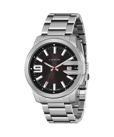 relógio masculino lince mrm4708lp2sx analógico-calendário prateado UNICO