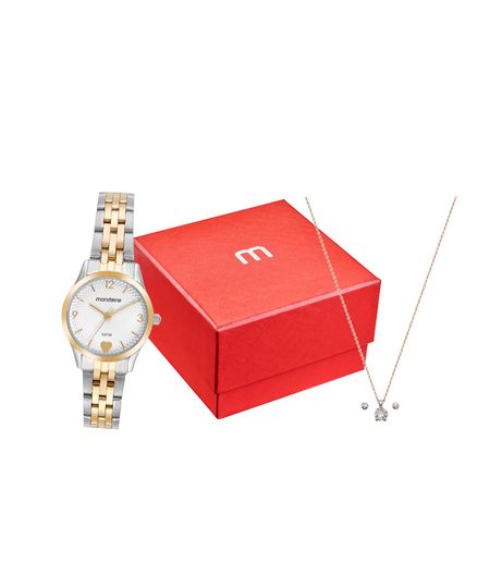 kit relógio feminino mondaine 32795lpmkbe3k1 analógico prateado UNICO