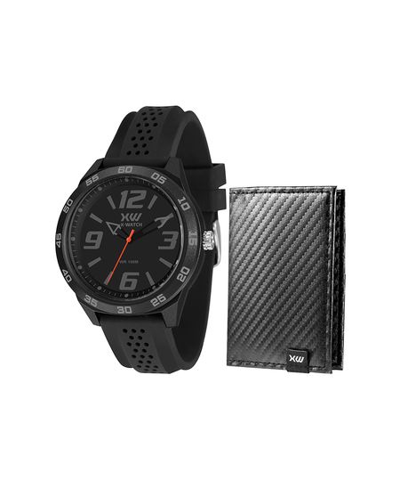kit relógio masculino x-watch xmpp0053k0dxp2px analógico preto UNICO kit relógio masculino x-watch xmpp0053k0dxp2px analógico preto UNICO