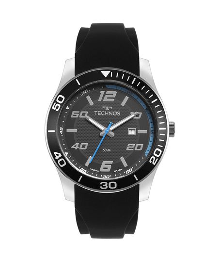 relógio masculino technos 2115twd2p analógico-calendário prateado UNICO